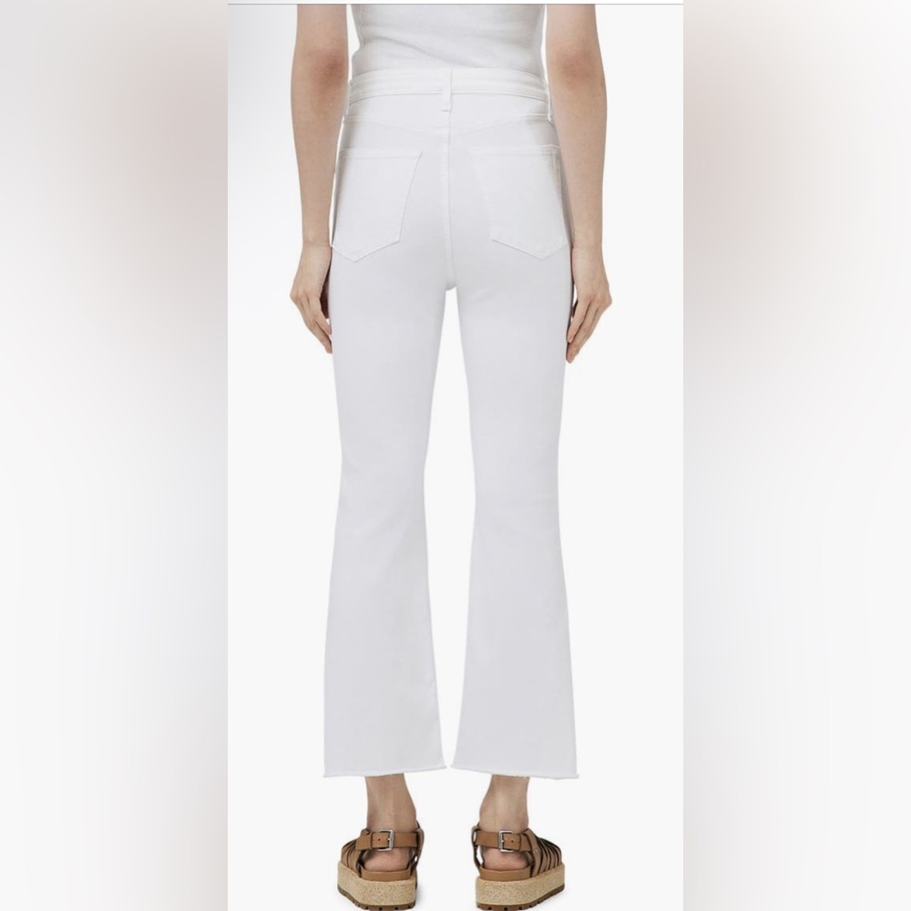 rag & bone Casey Exposed Button High Waist Ankle Flare Jeans (Optic White) - Picture 2 of 13